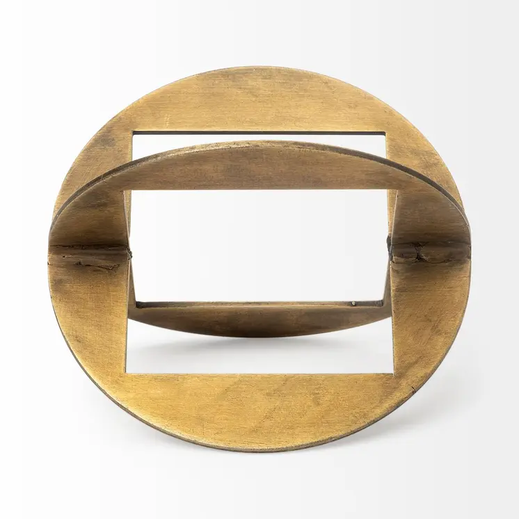 6" Gold Metal Geometric Orb Tabletop Sculpture