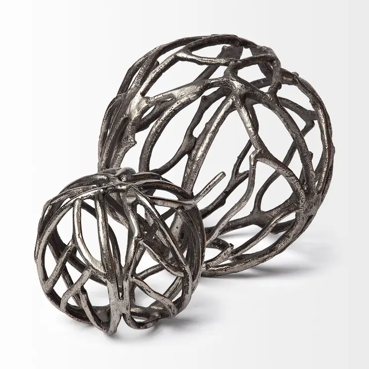 Silver Metal Tree Branch Sculpture