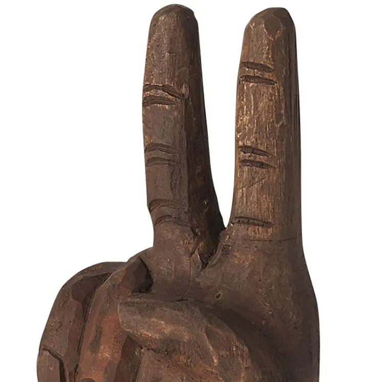13" Brown Fabric Hand Tabletop Sculpture