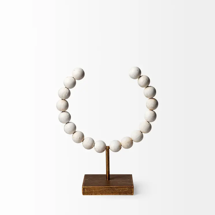 Petite White Beaded Sculpture