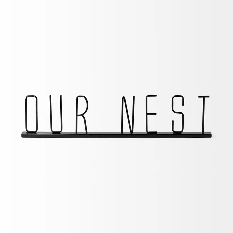 24" Black Metal Our Nest Tabletop Sculpture