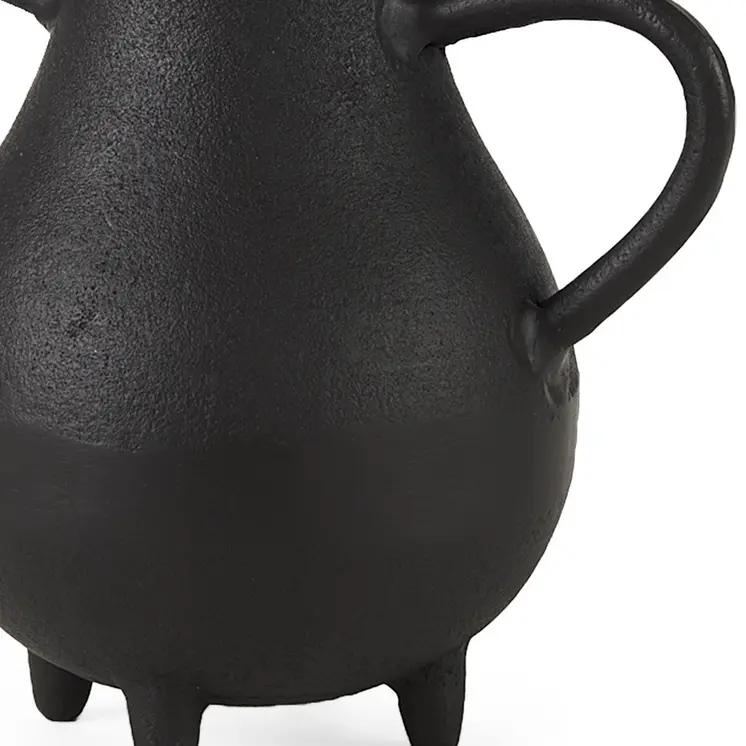 8" Black Two Handle Ceramic Jug Vase