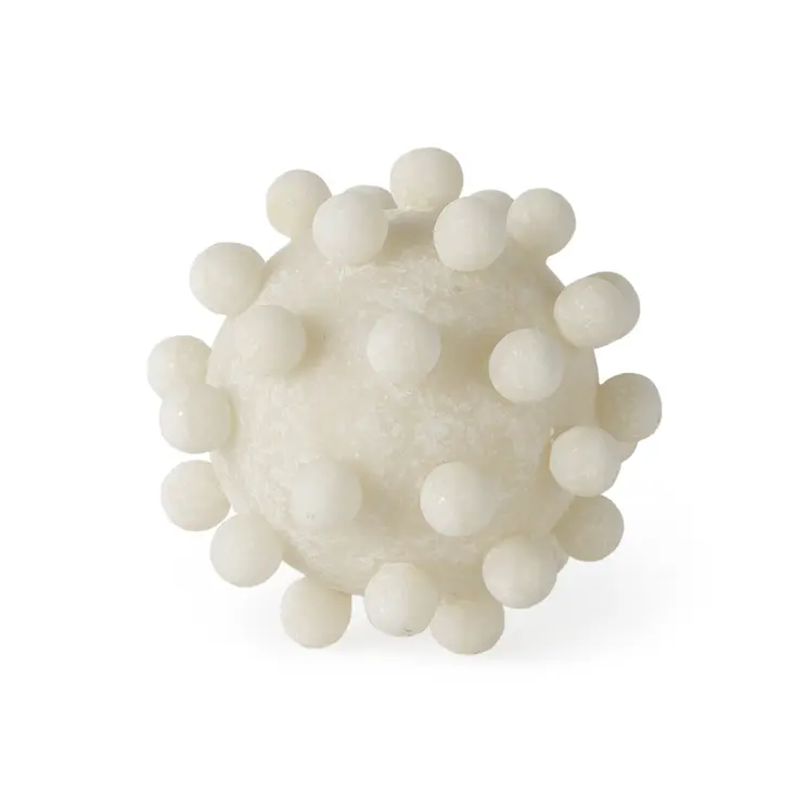5" Ivory Resin Knobby Nubs Orb Tabletop Sculpture