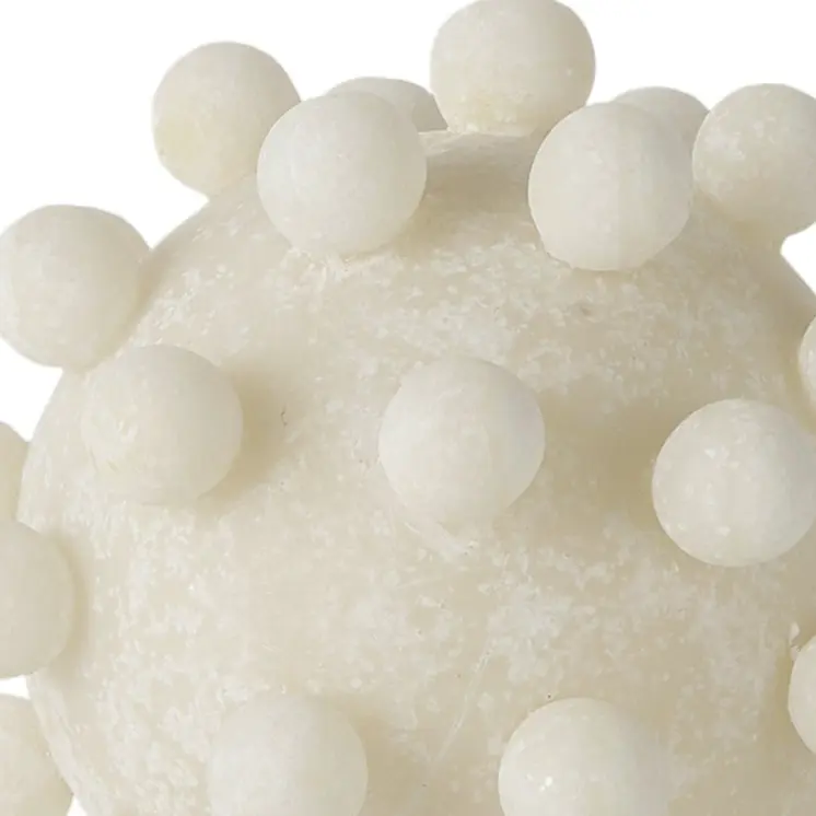 5" Ivory Resin Knobby Nubs Orb Tabletop Sculpture