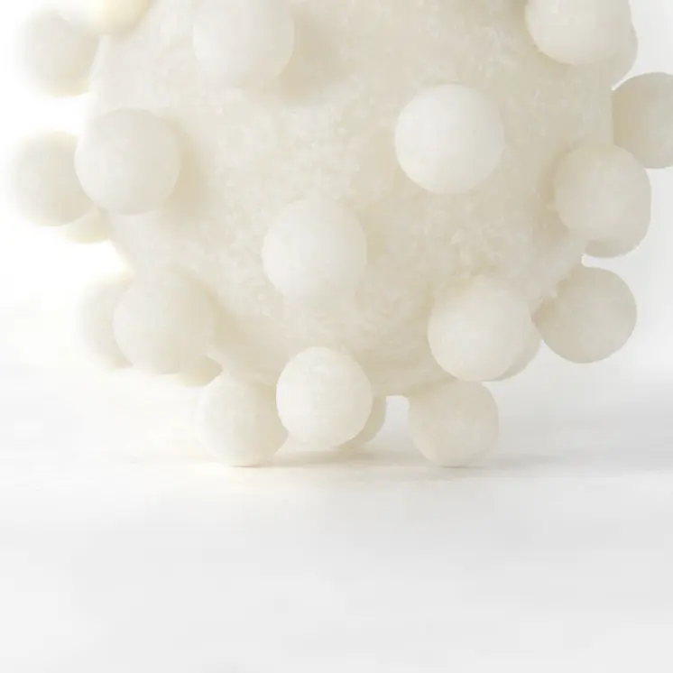 5" Ivory Resin Knobby Nubs Orb Tabletop Sculpture