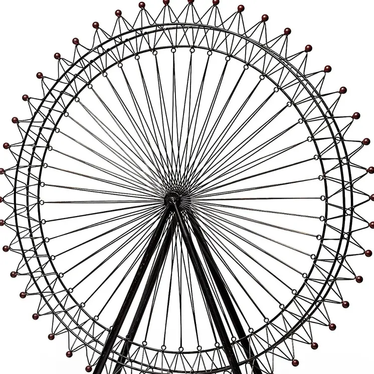 Metal And Wood London Eye Moveable Sculpture