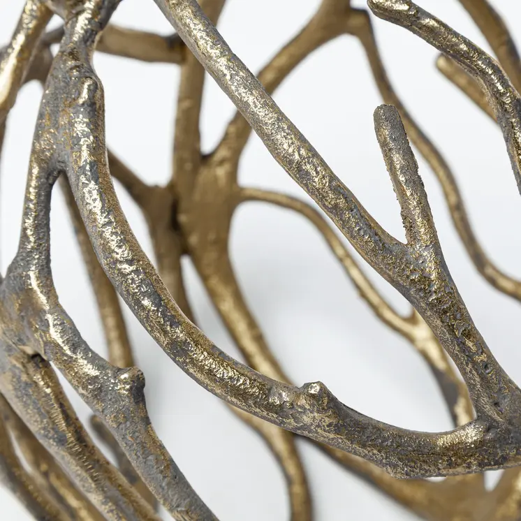 Petite Gold Metal Tree Branch Sculpture