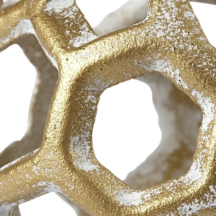 Gold Metal Hollow Orb Sculpture