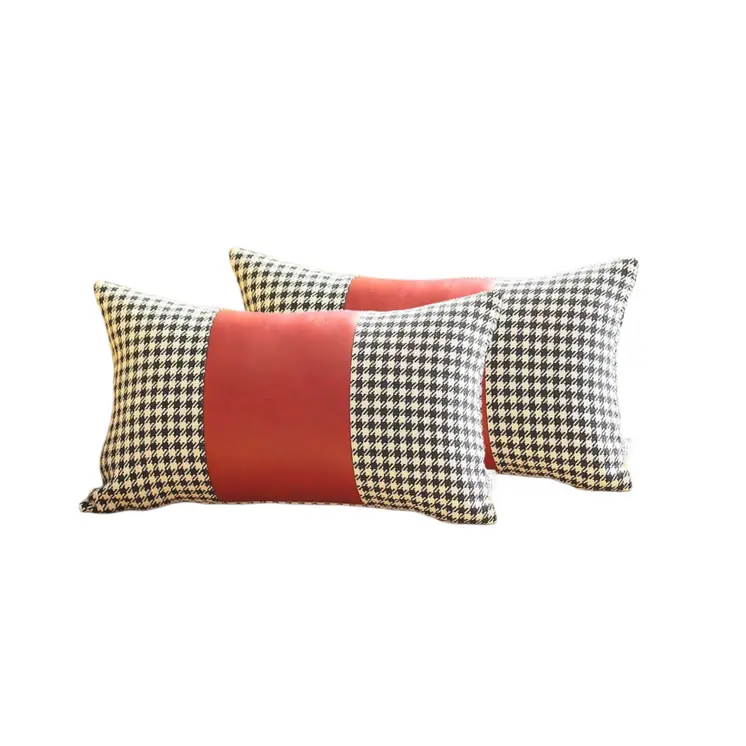 Set of Two 12" X 20" White Fabric Lumbar Throw Pillow Covers