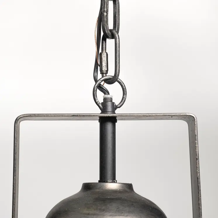 Industrial Gray Metal Hanging Pendant Light