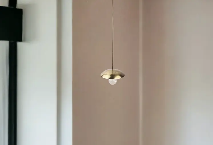 Hammered Gold Metal Hanging Pendant Light