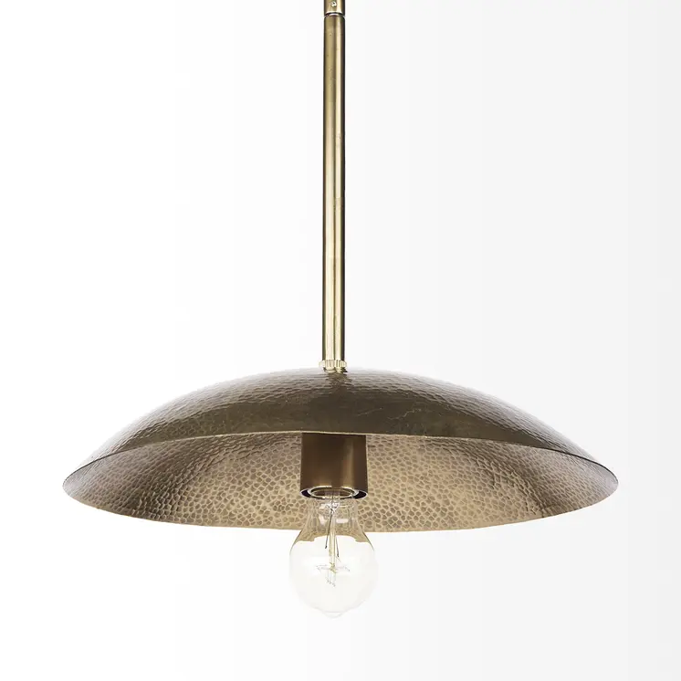 Hammered Gold Metal Hanging Pendant Light