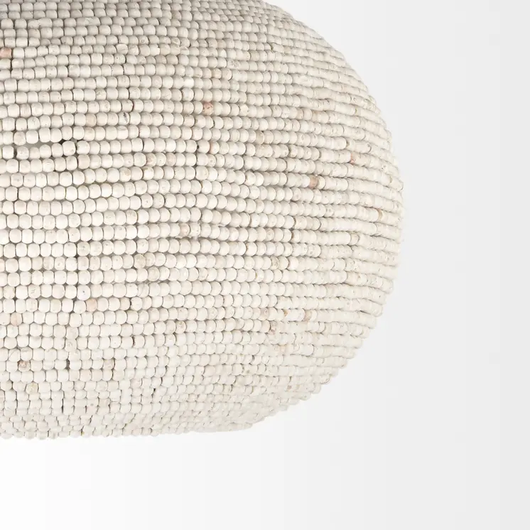 Whitewash Beaded Hanging Chandelier