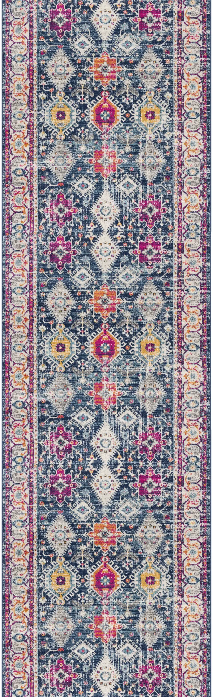 2' X 6' Navy Oriental Area Rug