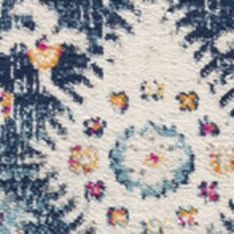 8' X 10' Blue and Ivory Oriental Area Rug