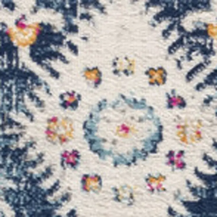 9' X 13' Navy Traditional Decorative Area Rug