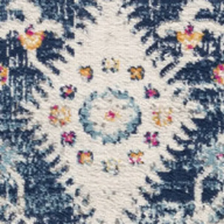 9' X 13' Navy Traditional Decorative Area Rug