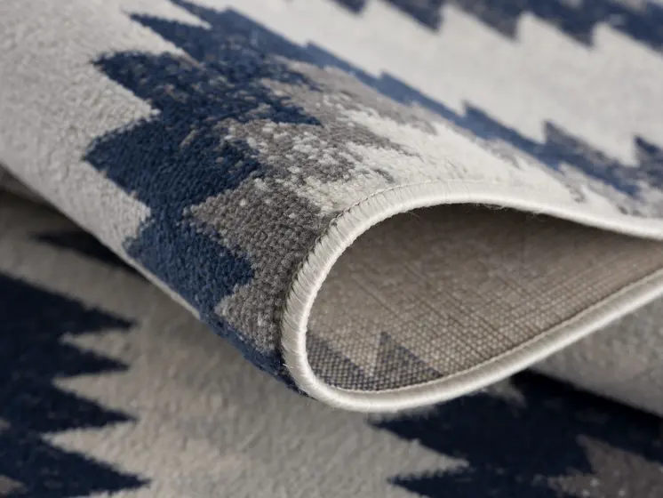 2' X 6' Blue Ikat Kilim Area Rug