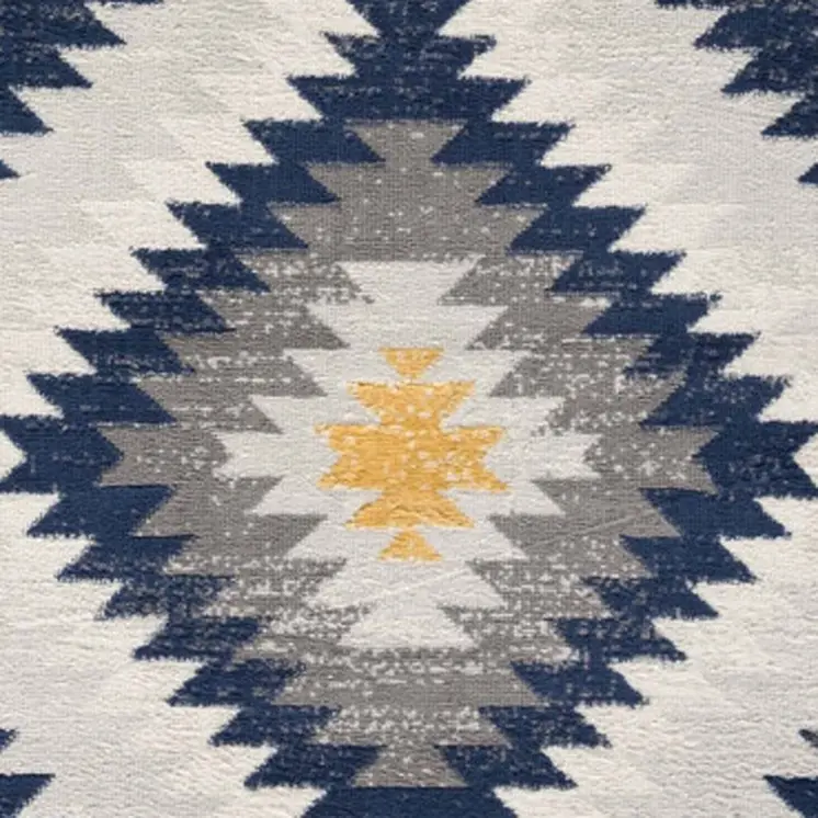 8' Blue Ikat Kilim Runner Rug