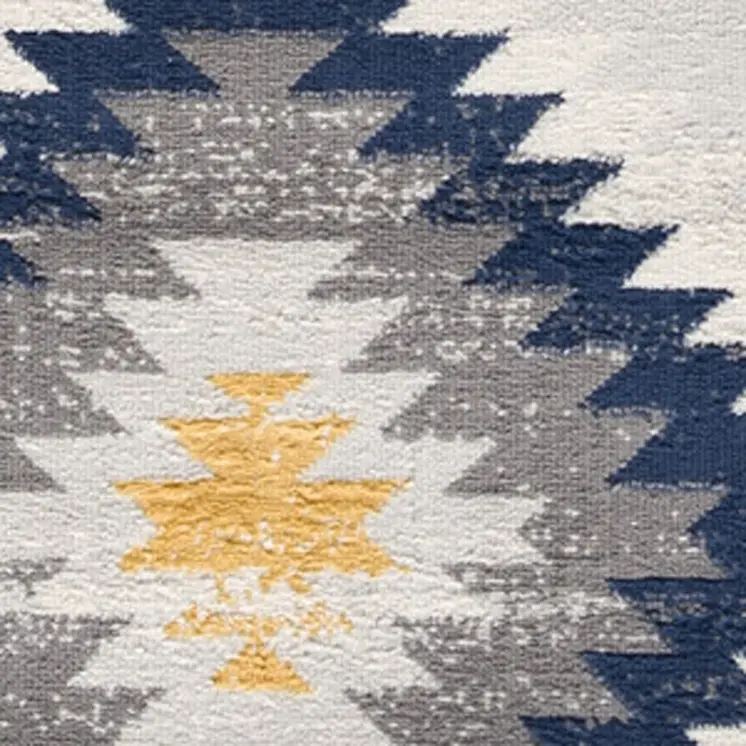 4' X 6' Blue Ikat Kilim Area Rug