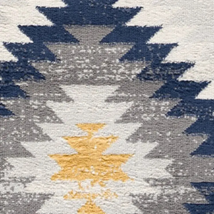 5' X 7' Blue Ikat Kilim Area Rug