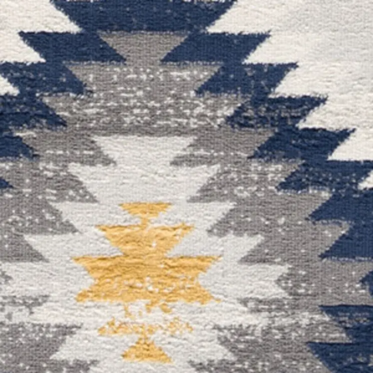 6' X 9' Blue Ikat Kilim Area Rug