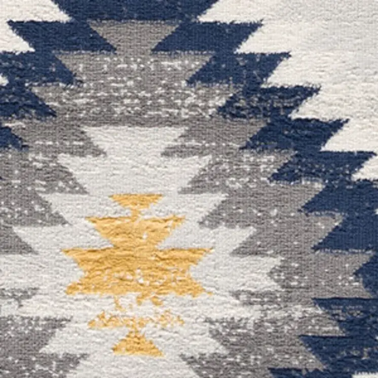 9' X 13' Blue and Gray Kilim Pattern Area Rug