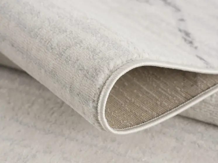 10' Gray And Ivory Geometric Runner Rug