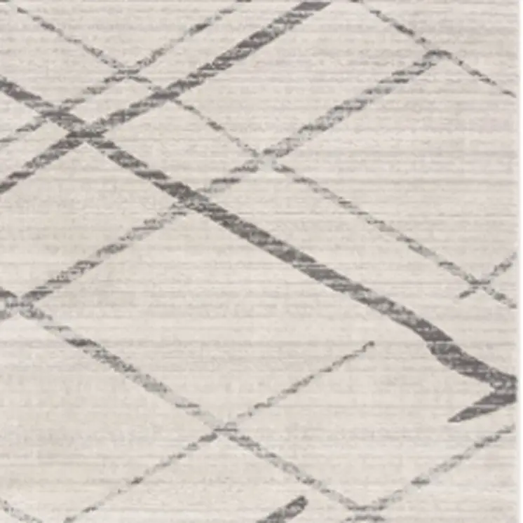 2' X 4' Gray and Ivory Geometric Area Rug