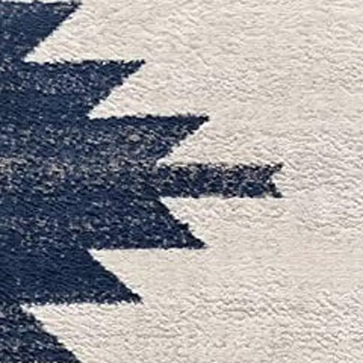 2' X 4' Blue and Ivory Southwestern Area Rug