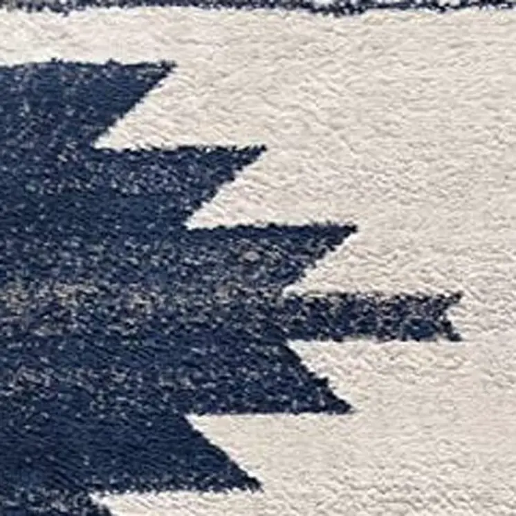 2' X 4' Blue and Ivory Southwestern Area Rug