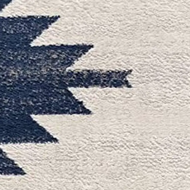 6' Blue And Ivory Southwestern Runner Rug