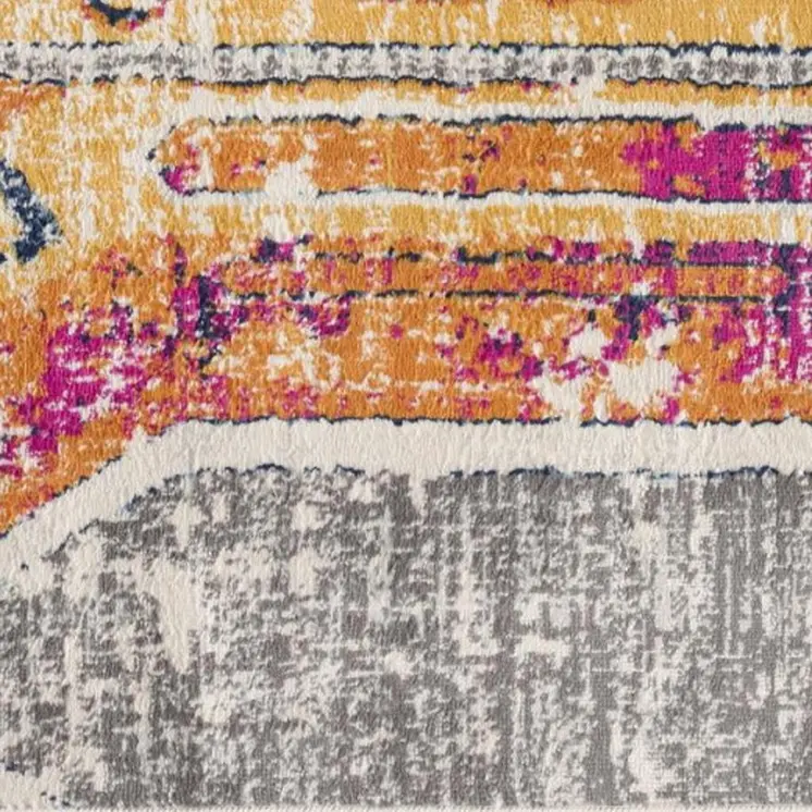 8' X 10' Gold and Ivory Southwestern Area Rug
