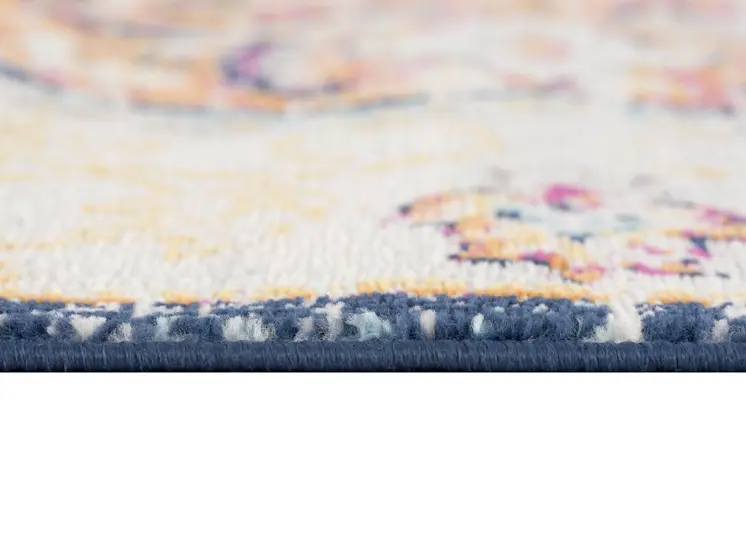 4' X 6' Blue and Beige Medallion Area Rug