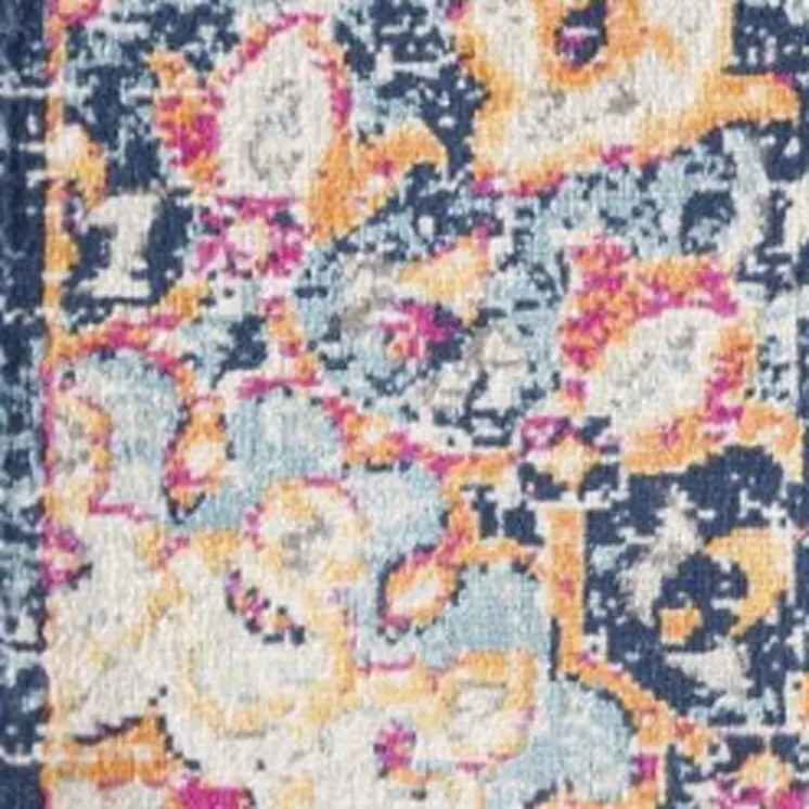 6' X 9' Blue and Beige Medallion Area Rug