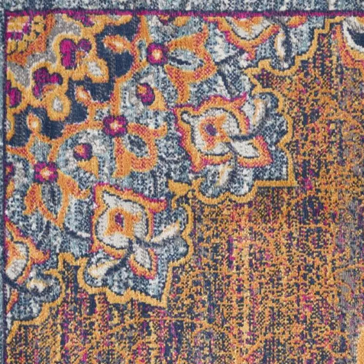 2' X 4' Rustic Orange Medallion Area Rug