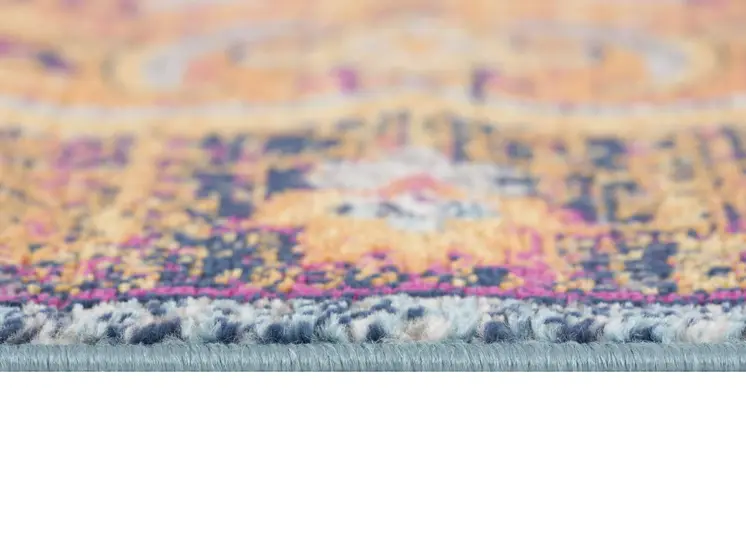 5' X 8' Rustic Orange Medallion Area Rug