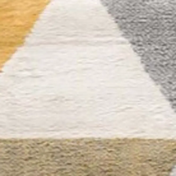 20' Yellow And Ivory Geometric Runner Rug