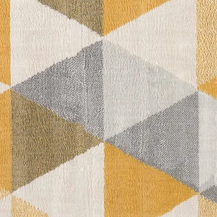 5' X 7' Yellow and Ivory Geometric Area Rug