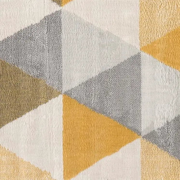 6' X 9' Yellow and Ivory Geometric Area Rug