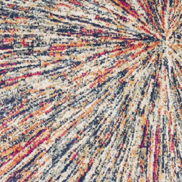8' X 11' Cream Celestial Burst Abstract Area Rug
