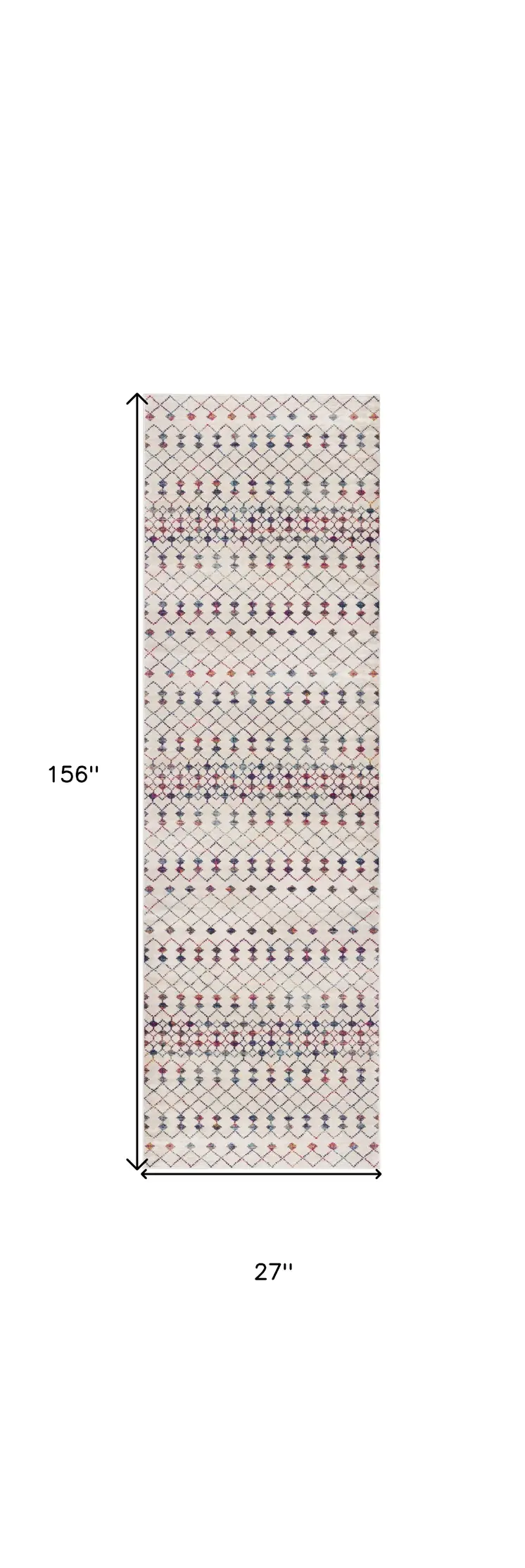 13' Blue And Ivory Ikat Runner Rug