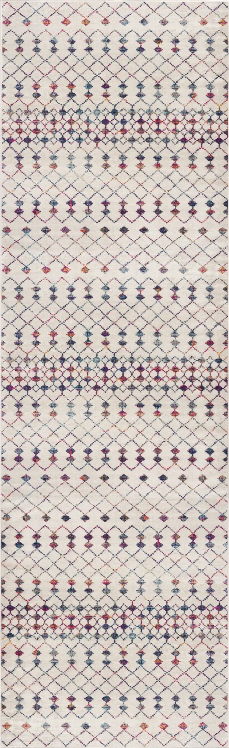 2' X 4' Blue and Ivory Ikat Area Rug