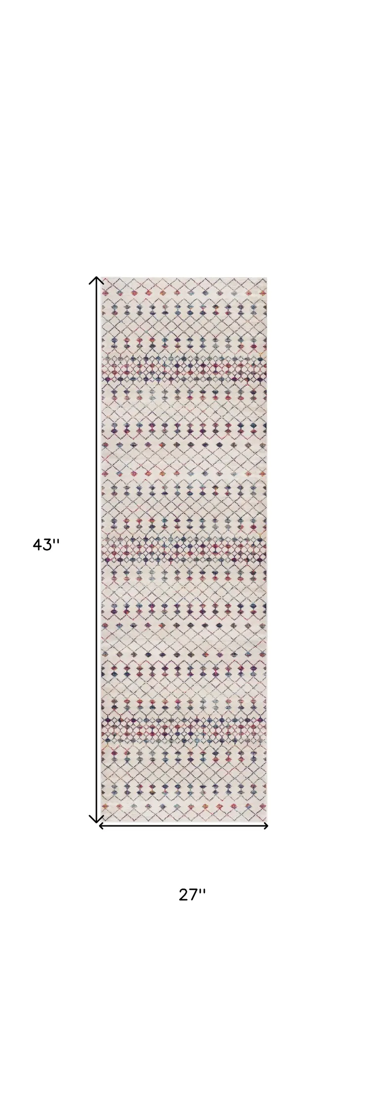 2' X 4' Blue and Ivory Ikat Area Rug