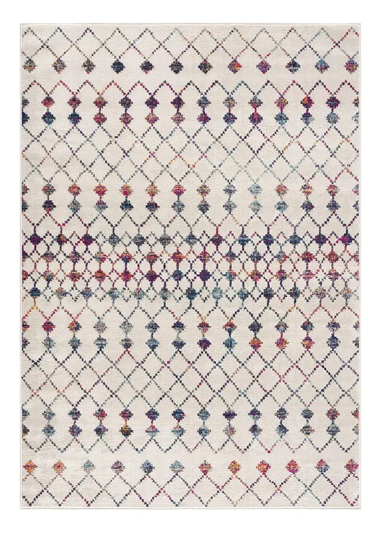 3' X 5' Cream Ikat Area Rug