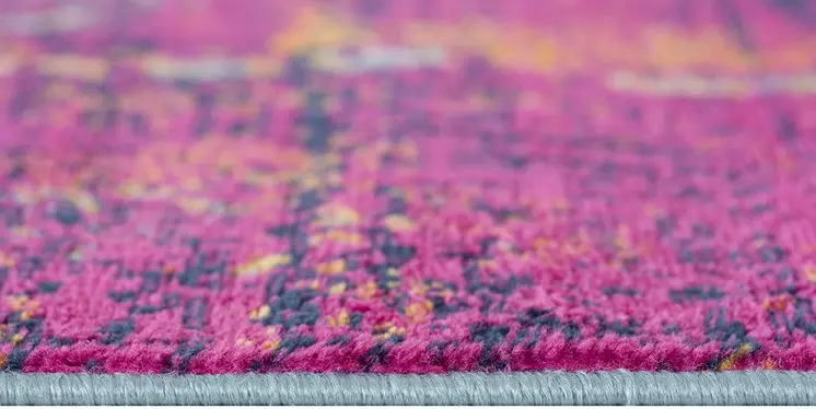 13' Gray Ivory And Magenta Abstract Runner Rug