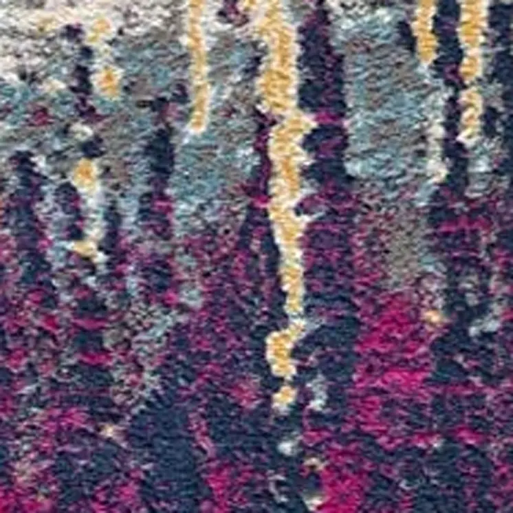 2' X 5' Gray Ivory And Magenta Abstract Area Rug