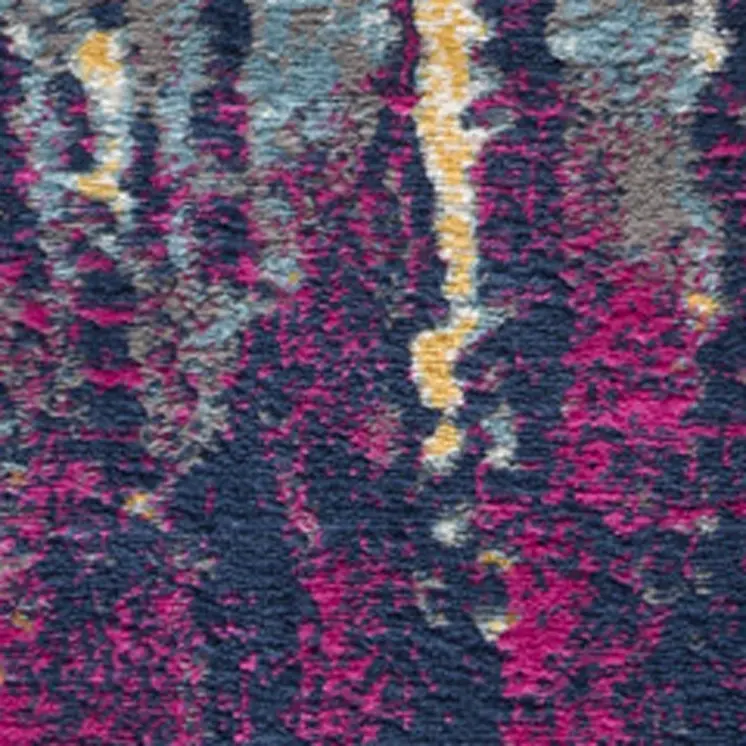 5' X 7' Gray Ivory And Magenta Abstract Area Rug
