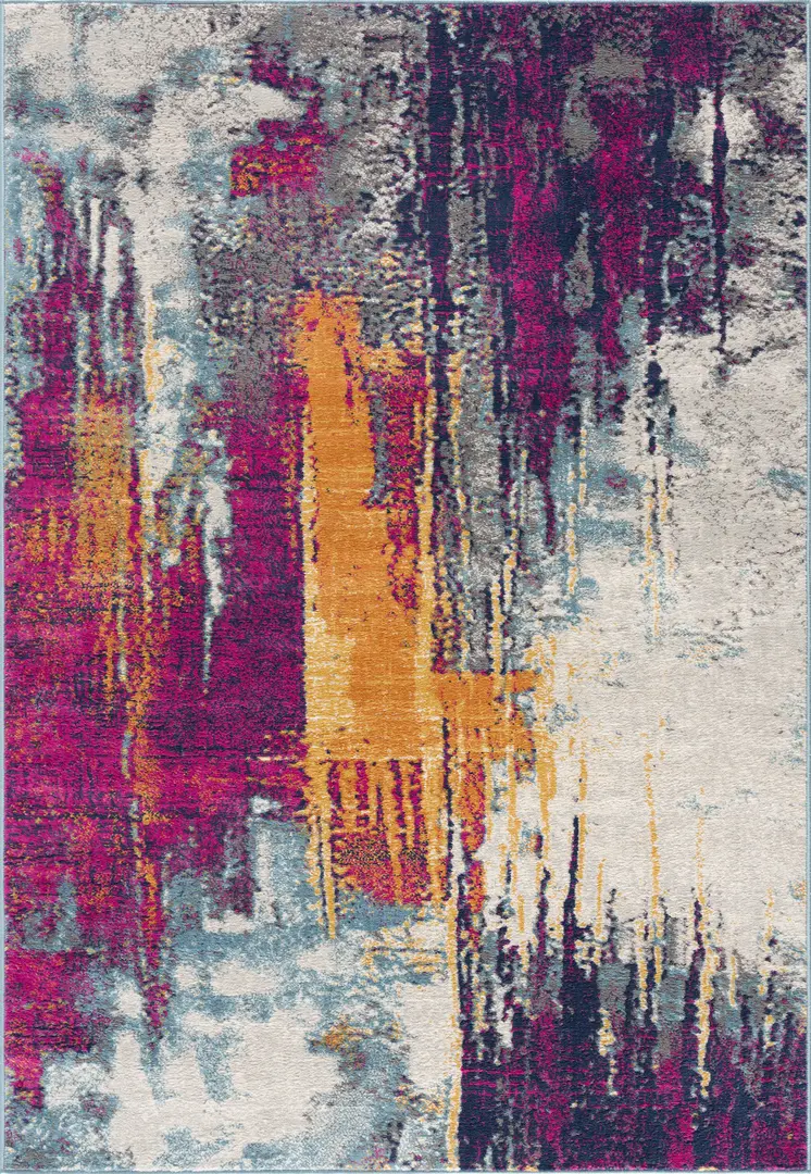 8' X 10' Gray and Ivory Abstract Area Rug