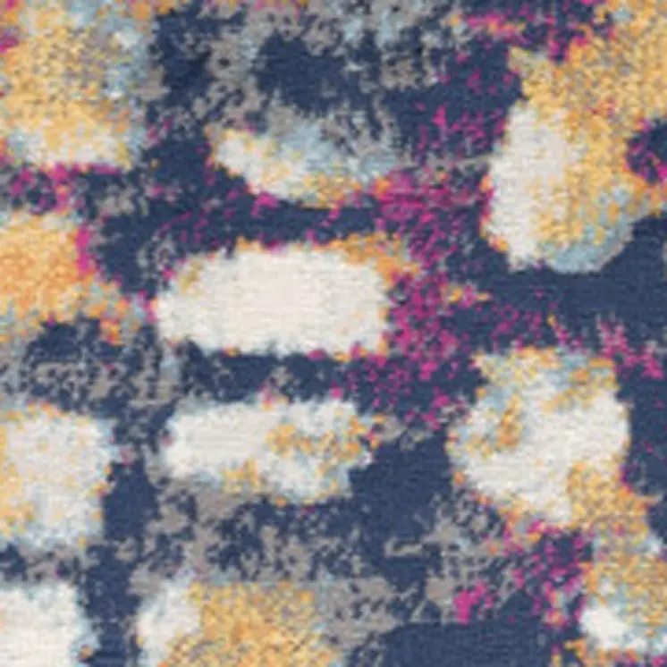 4' X 6' Teal and Gold Abstract Washable Area Rug